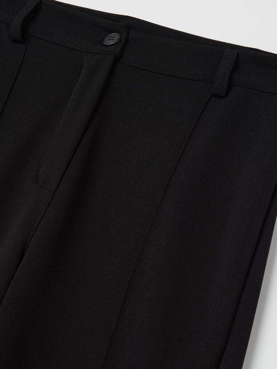 Black palazzo trousers with pockets_5