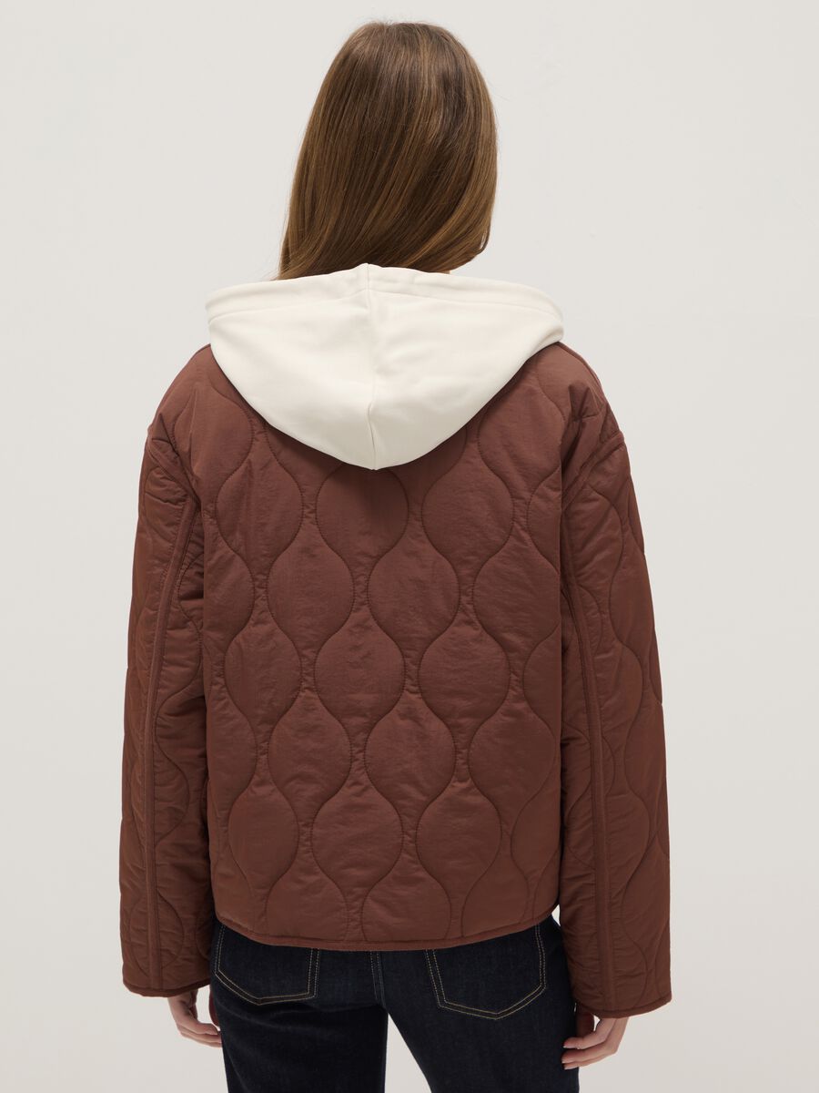 Brown padded jacket regular fit with buttons_2