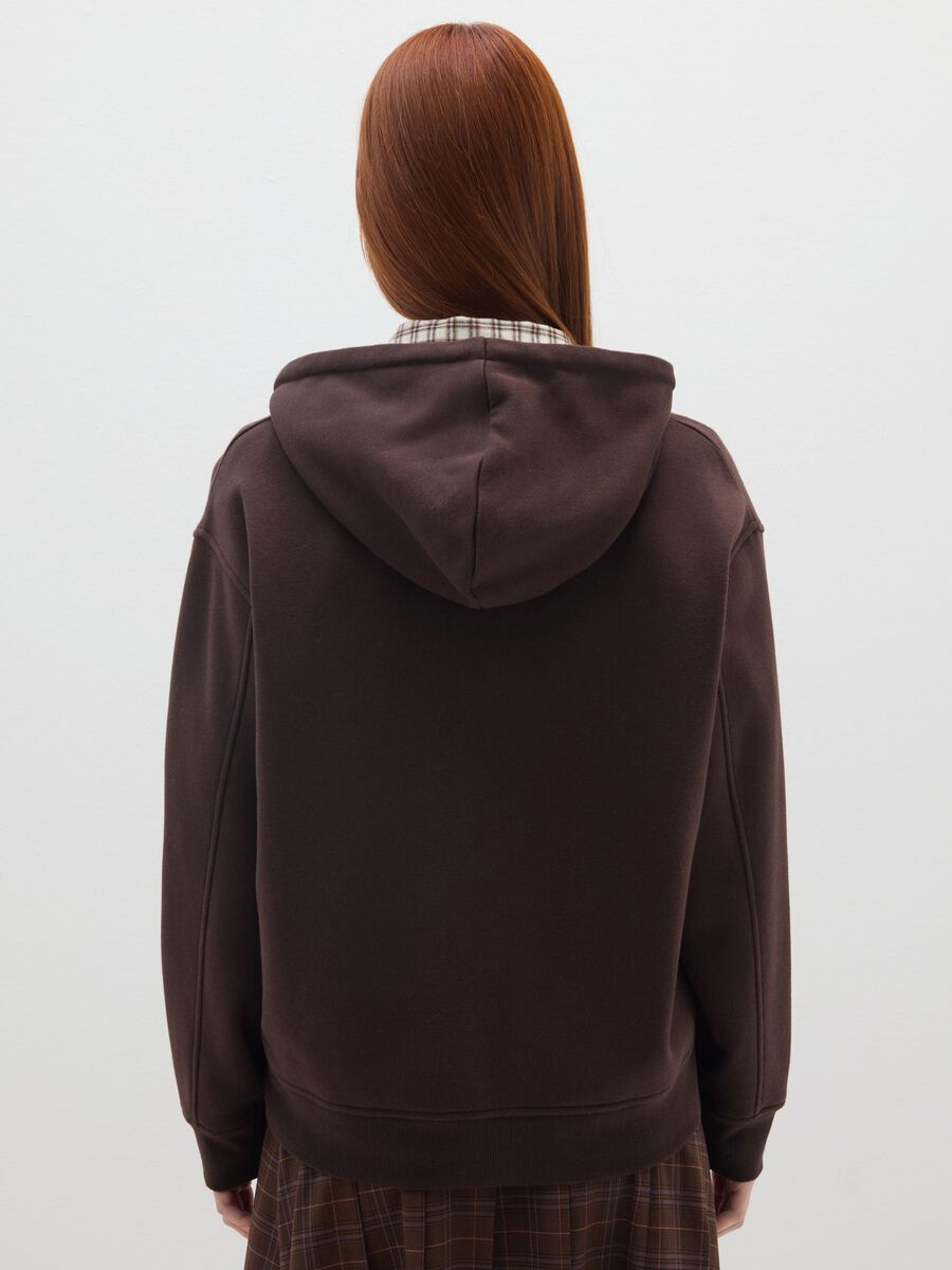 Oversized Brown Cotton Blend Sweatshirt_2