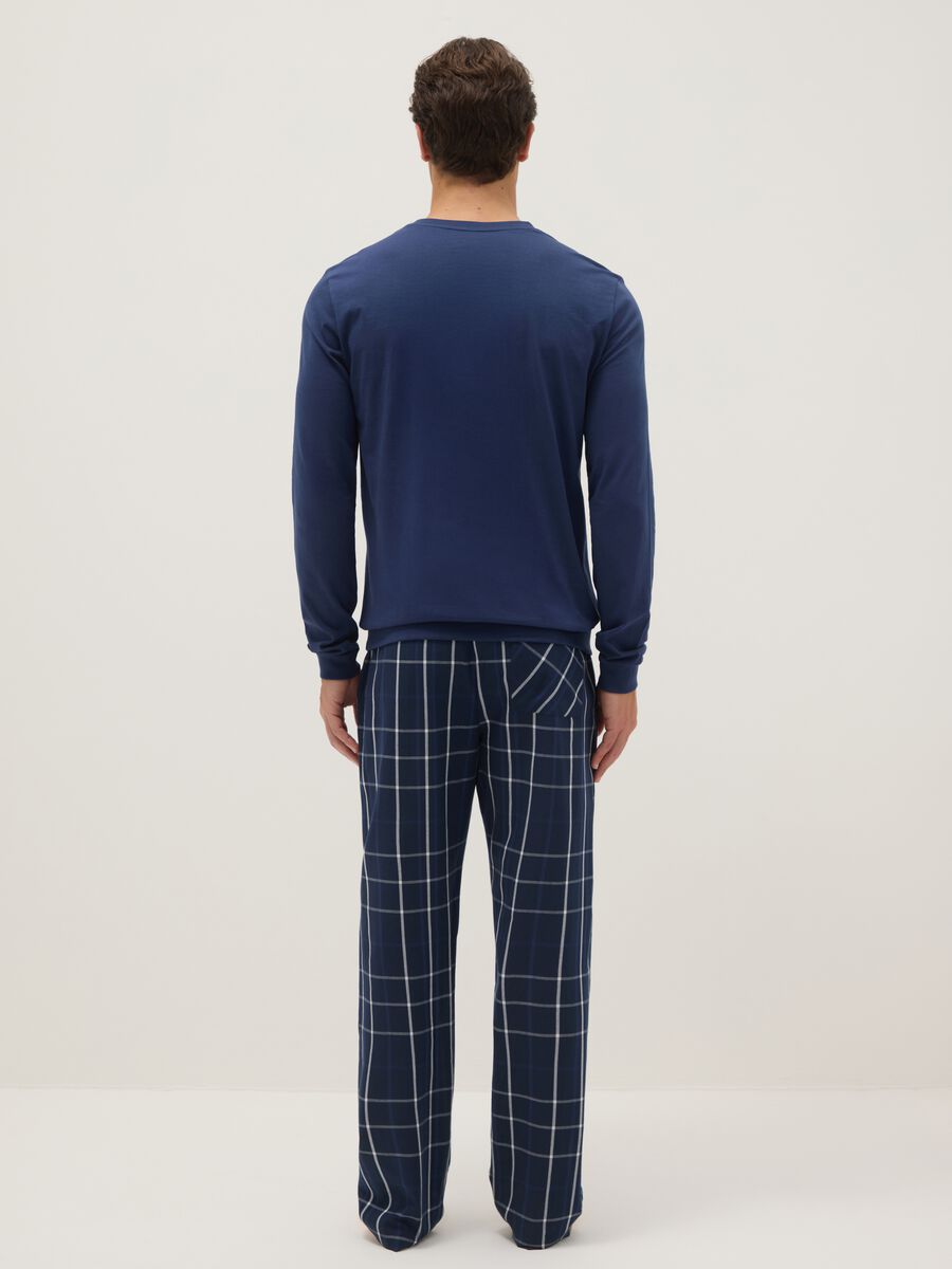 Blue checked pure cotton pyjamas, regular fit_2