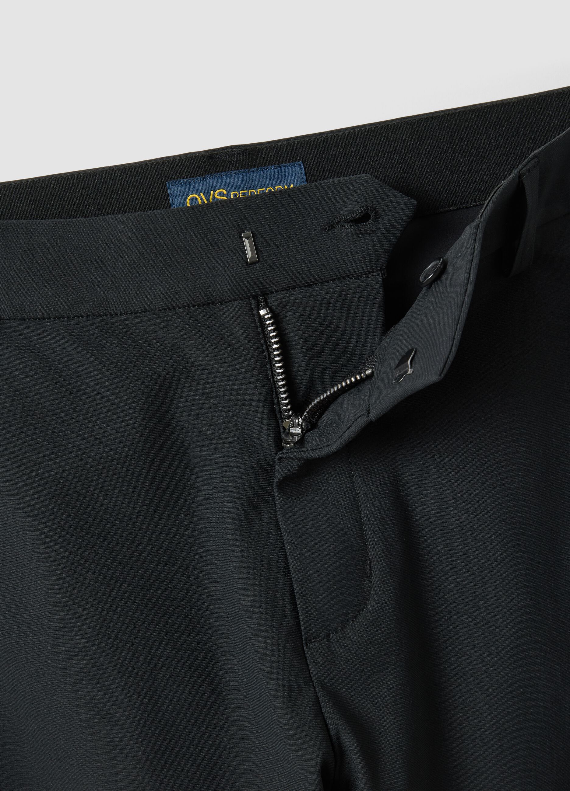 Black regular-fit chino trousers