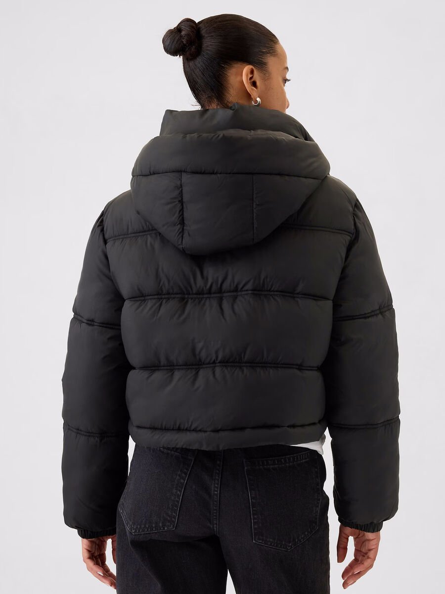 Short quilted down jacket with hood_1
