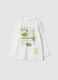 White pure organic cotton T-shirt with high neck_0