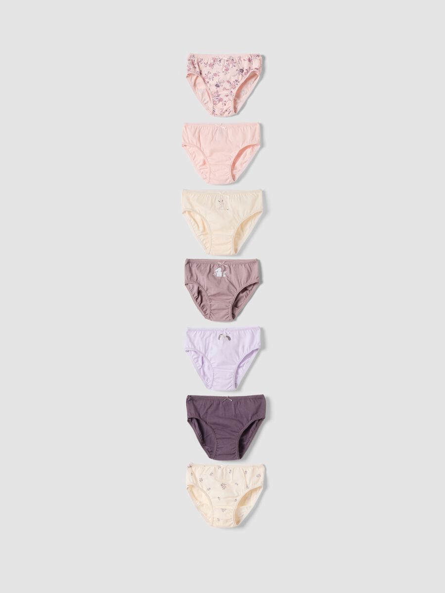 Pack of seven multicolour briefs in pure organic cotton_0