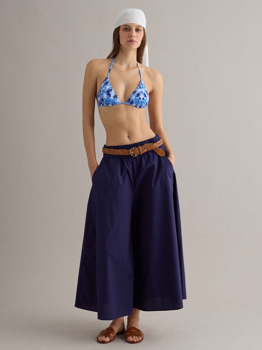 Top bikini triangolo azzurro in tessuto elasticizzato_1