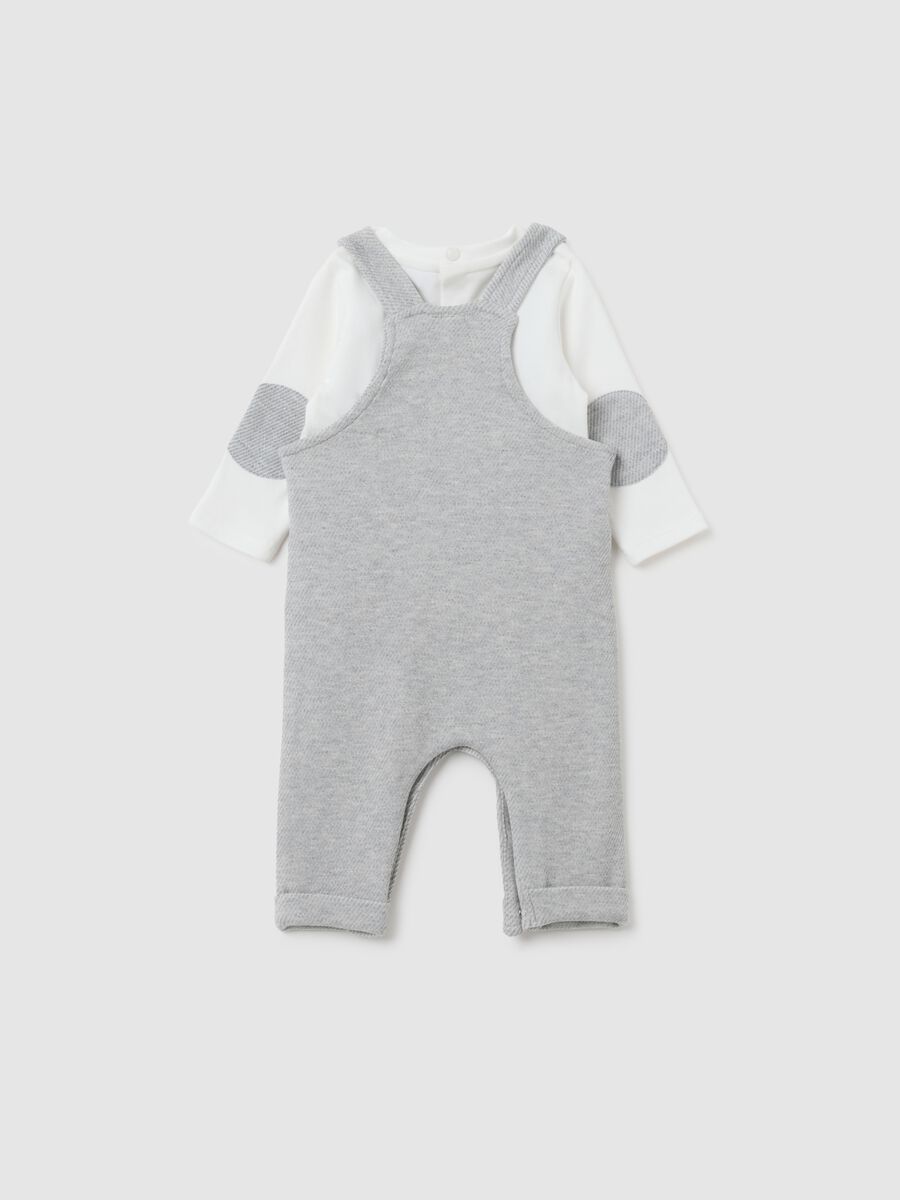 Grey fleece baby dungarees_1