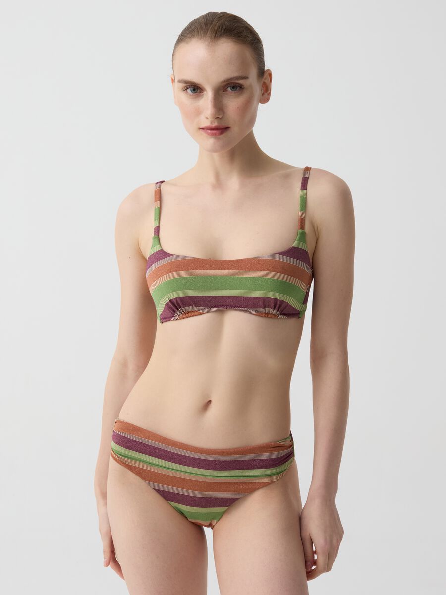 Slip bikini in lurex a righe multicolor_0