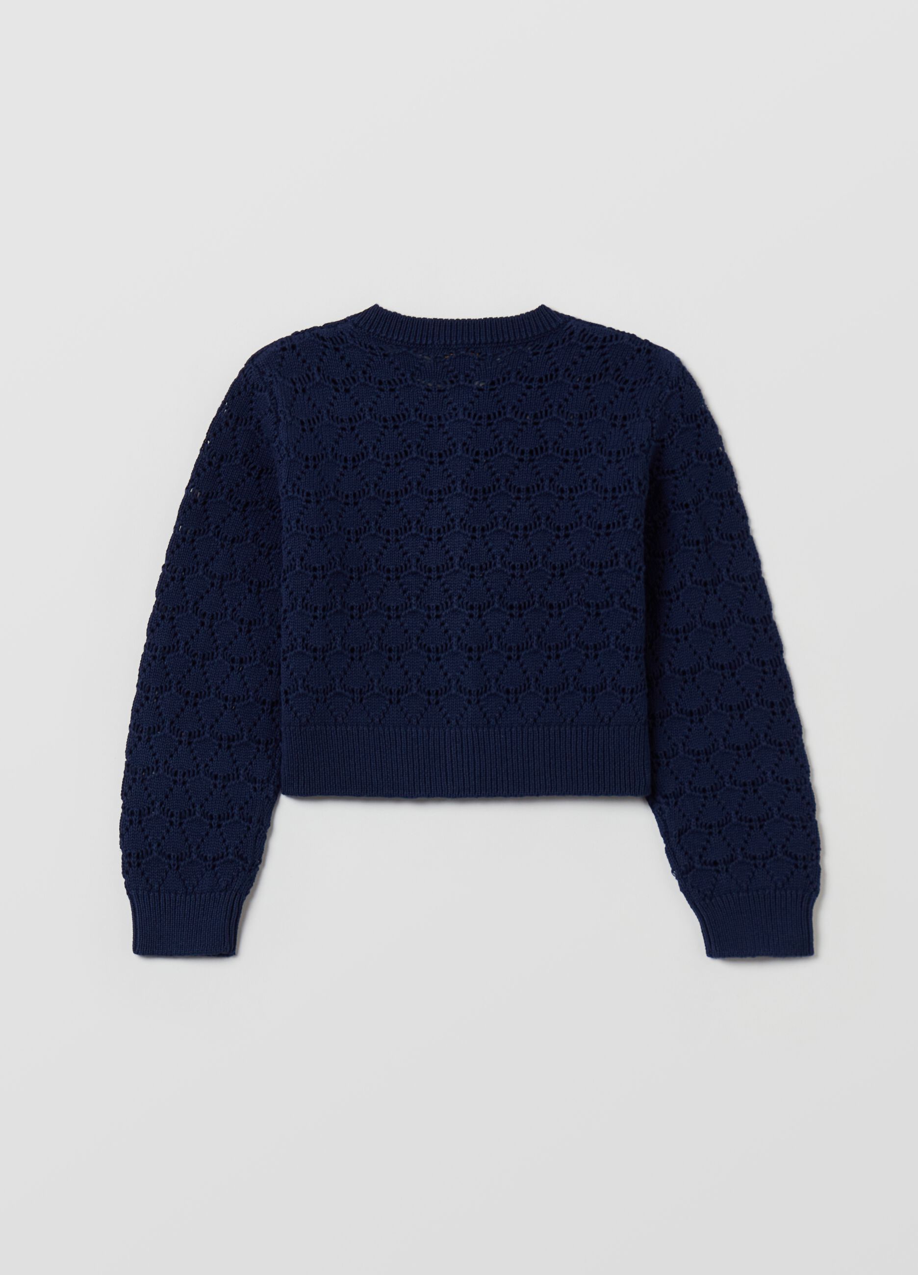 Cardigan in cotone pointelle_1