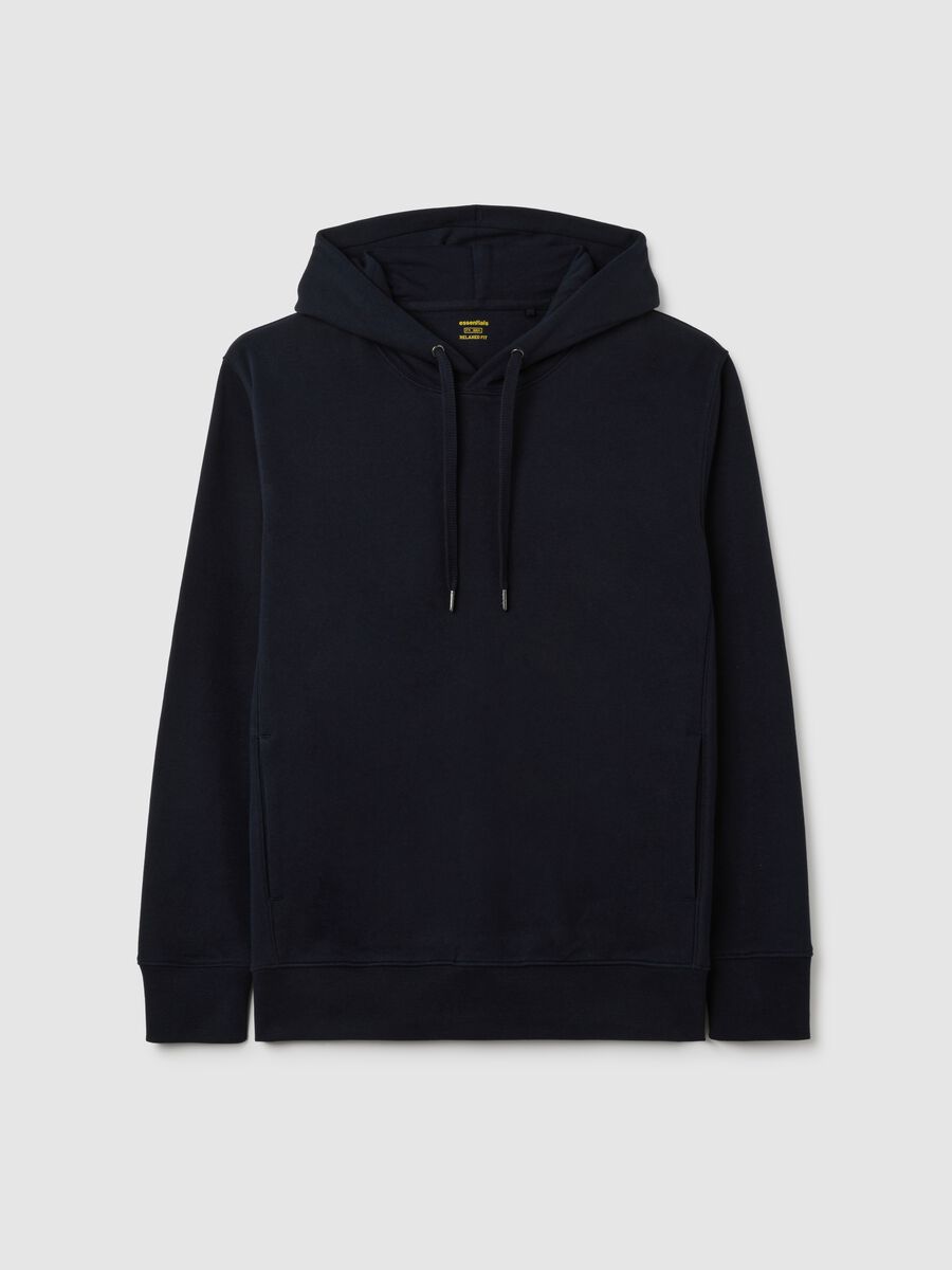 Felpa in puro cotone nera regular fit_0