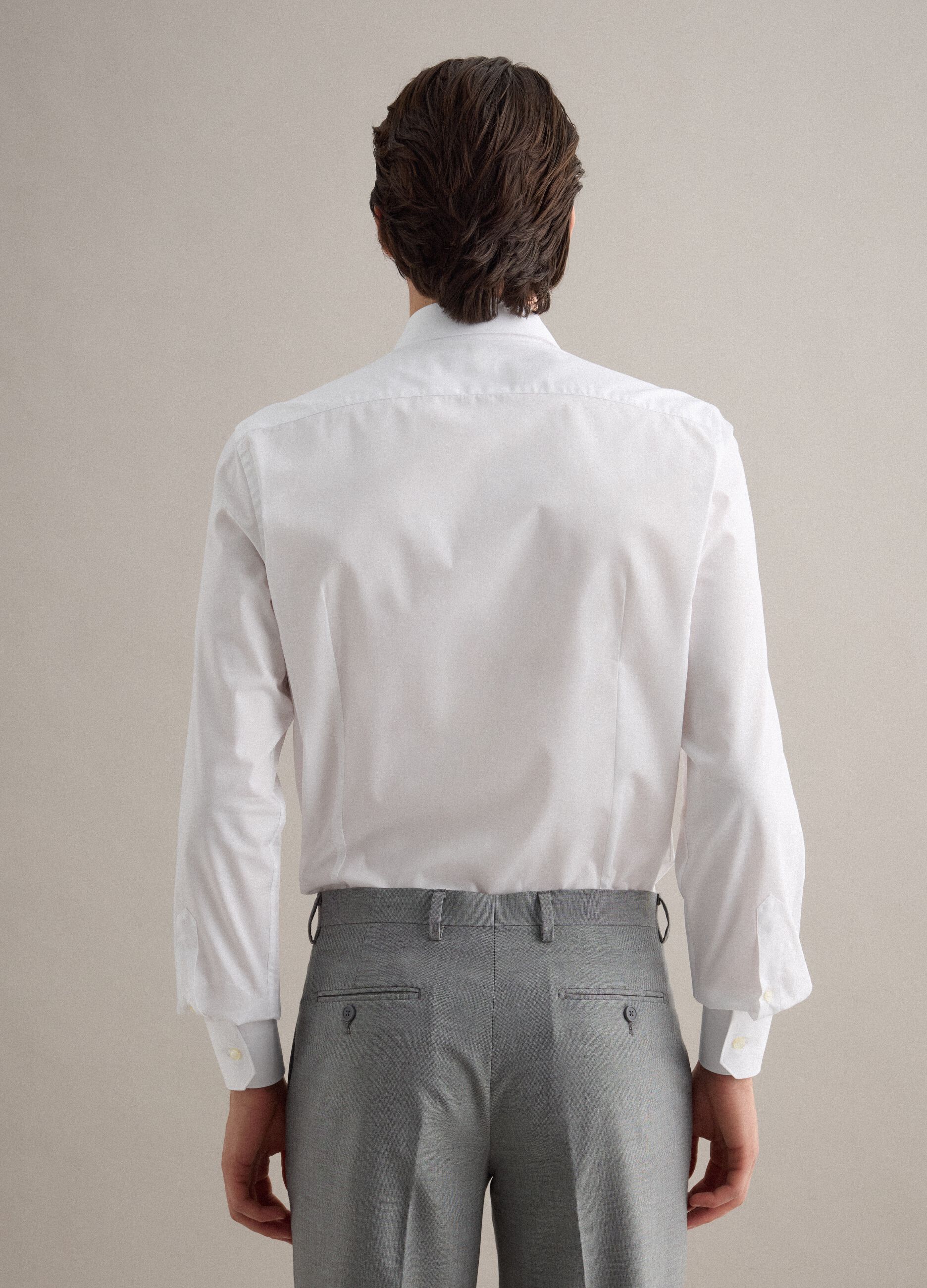 Slim fit white pure cotton shirt