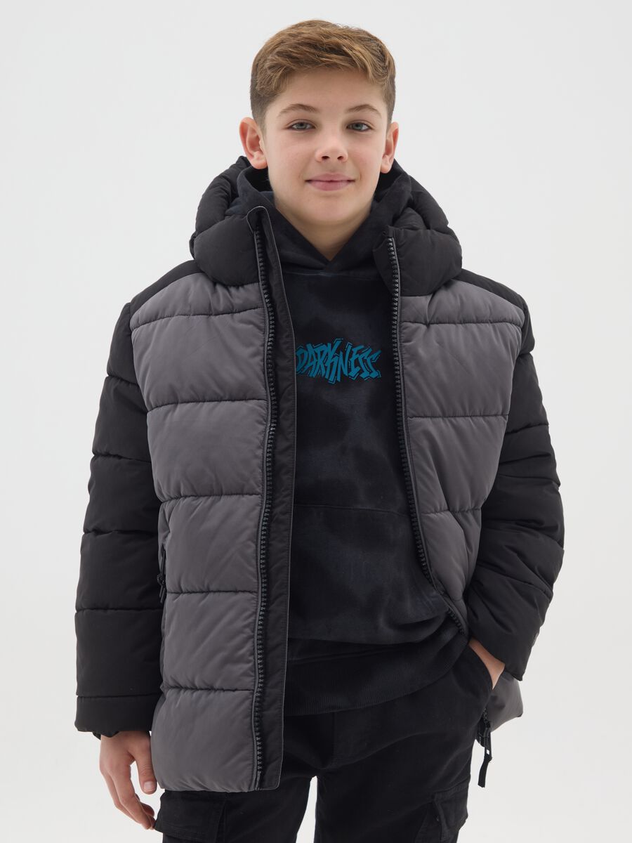 Giacca imbottita da ragazzo grigia regular fit_0