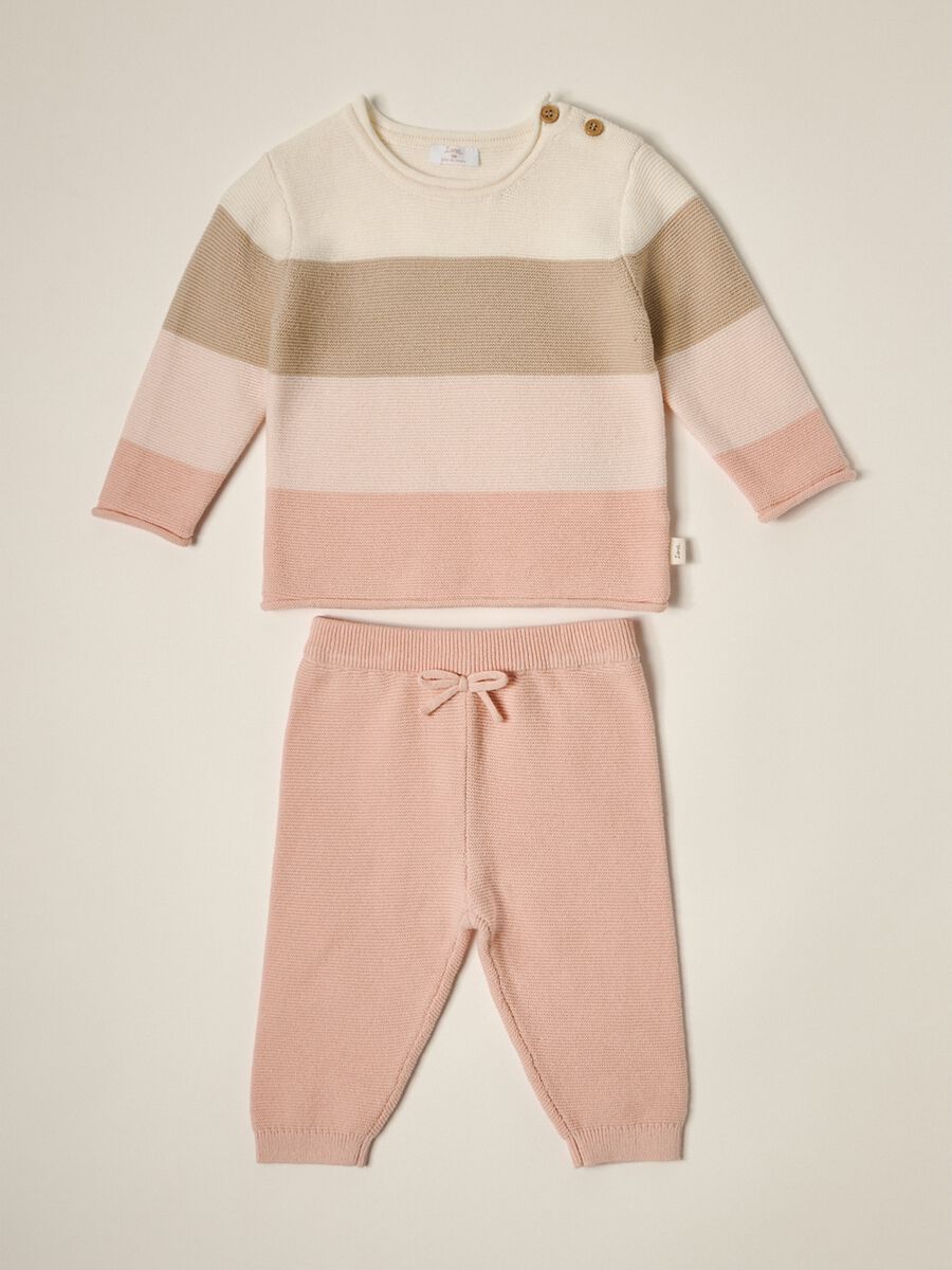 IANA newborn girl knit set in 100% cotton_0