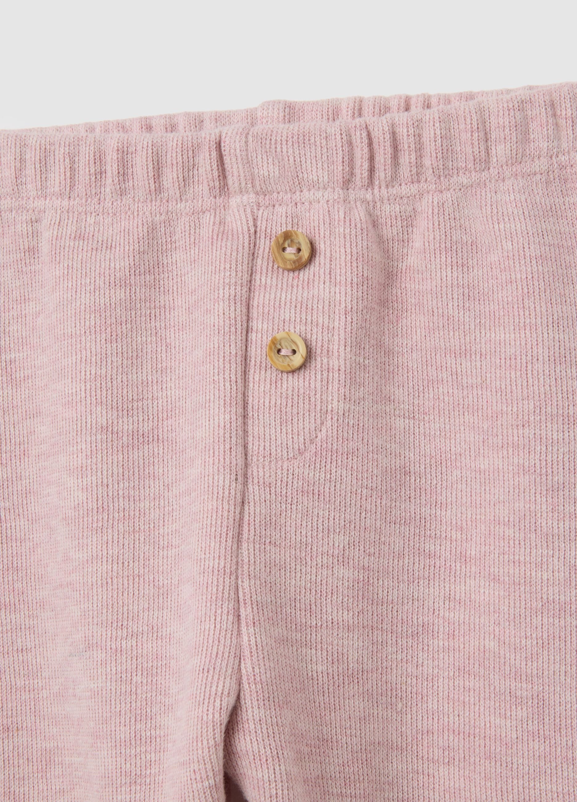 Baby girl pink cotton leggings regular fit