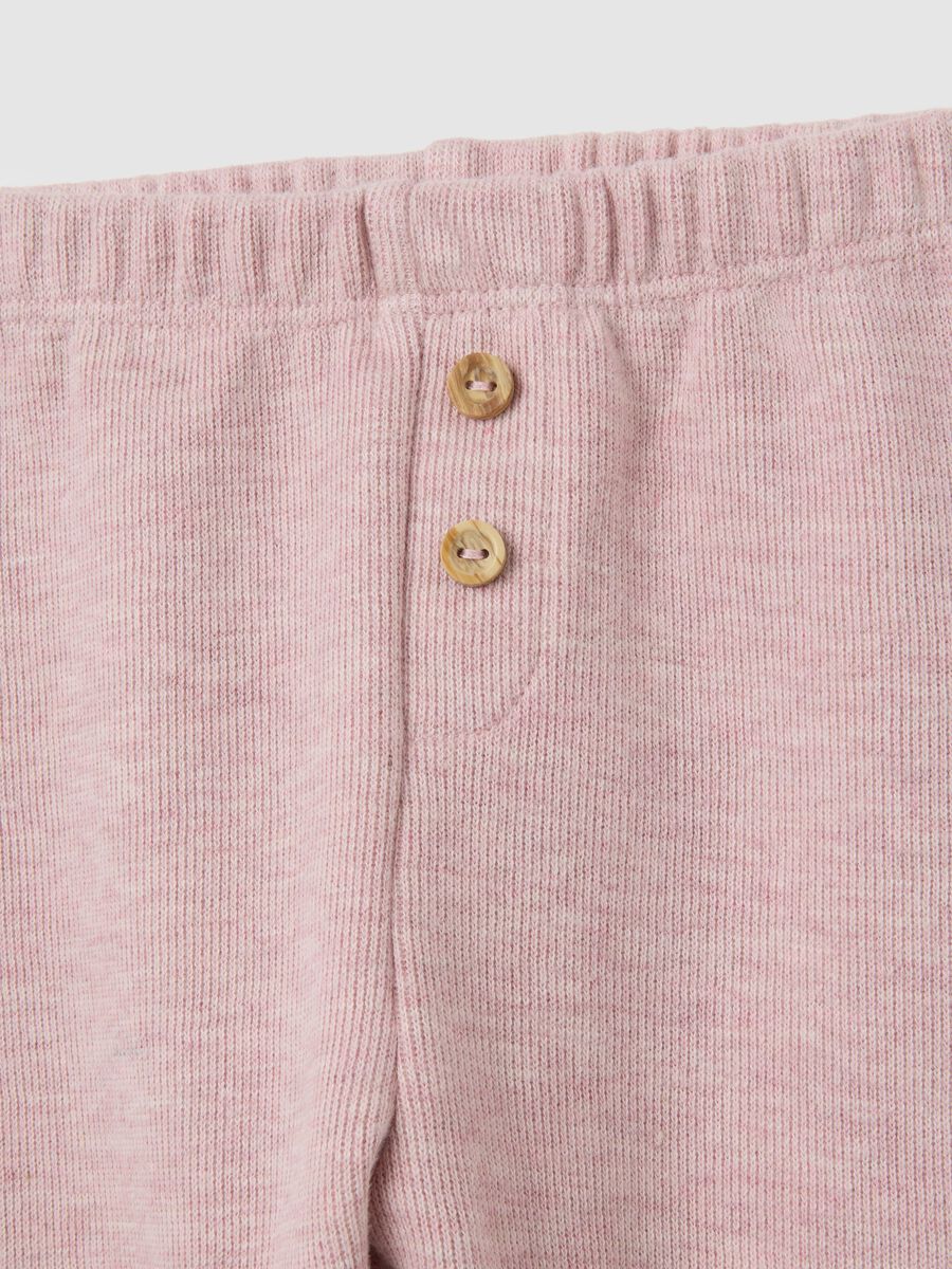 Baby girl pink cotton leggings regular fit_2