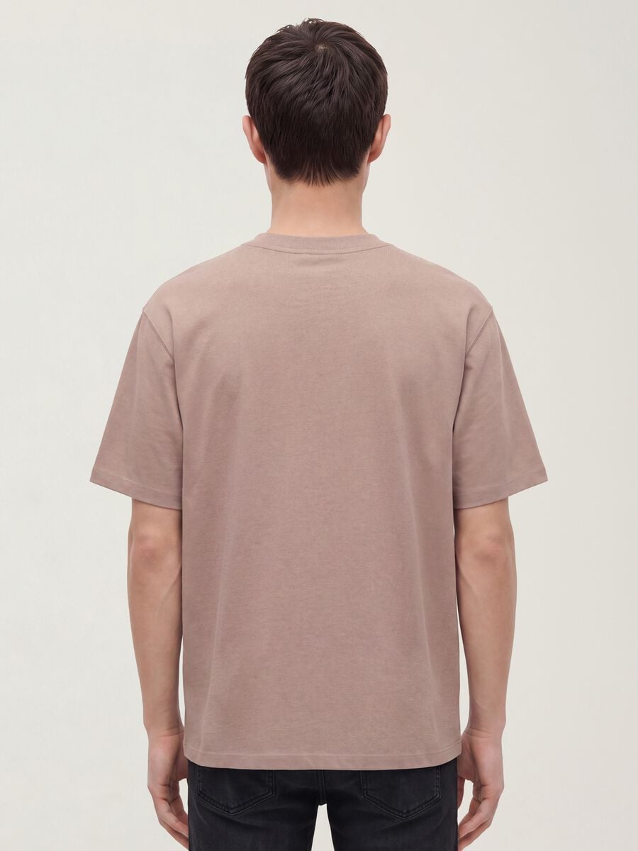 Pink pure cotton crew-neck T-shirt, relaxed fit_2