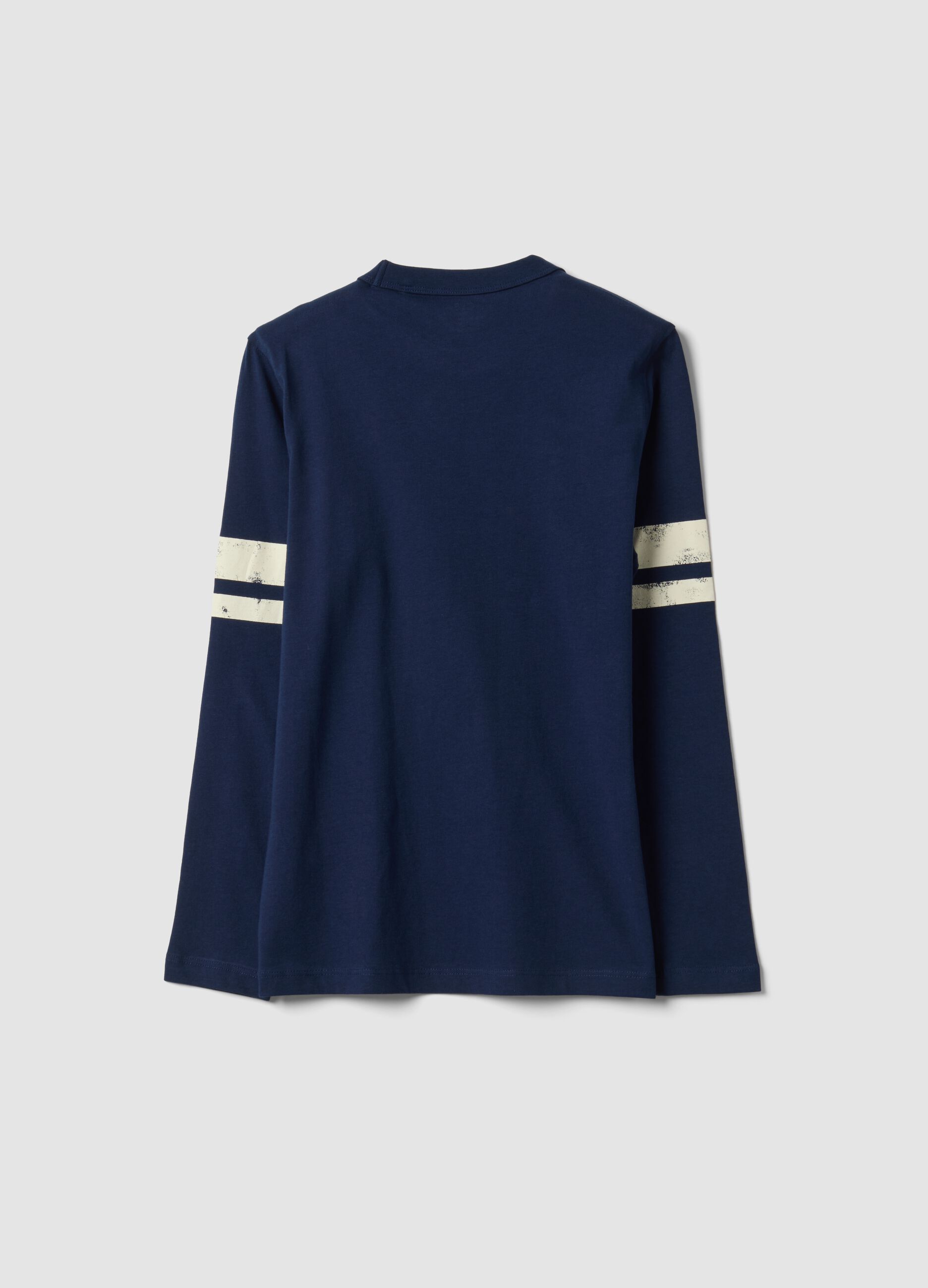 Blue pure organic cotton T-shirt with college print for boys