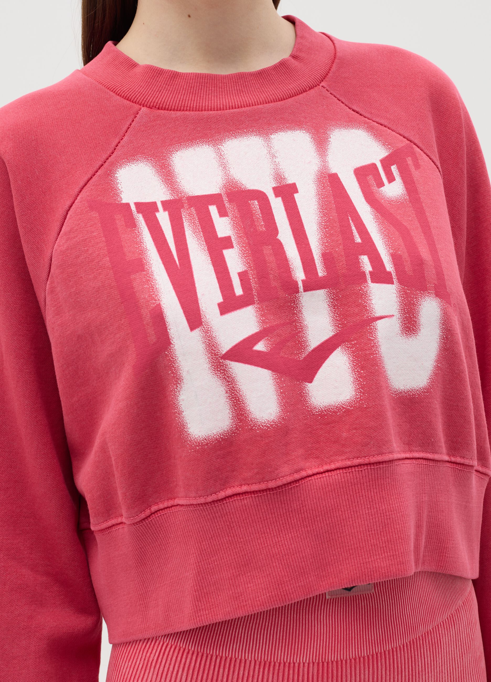 Cropped sweatshirt with logo print