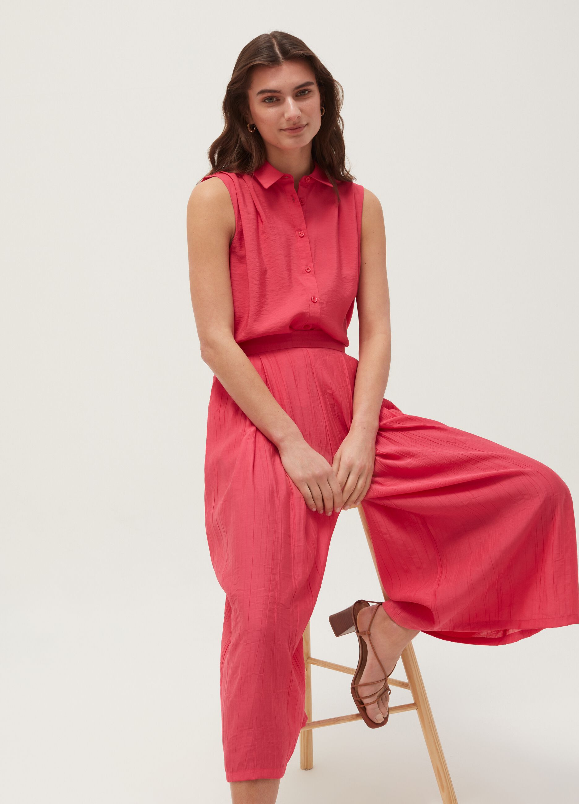 Pantaloni crop wide leg_0