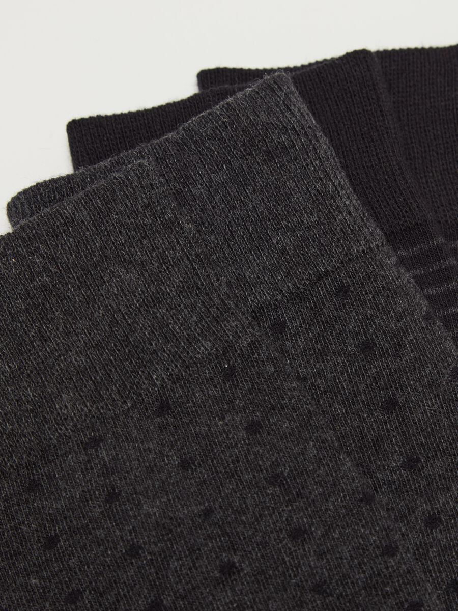 Five-pair pack socks with stripes and polka dots pattern_2