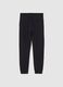 Boys' Black Cotton Regular Fit Joggers with Writing_1