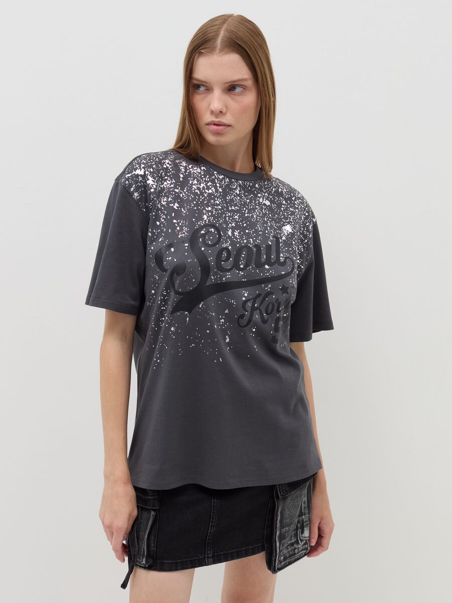 Relaxed-fit T-shirt with foil print_0