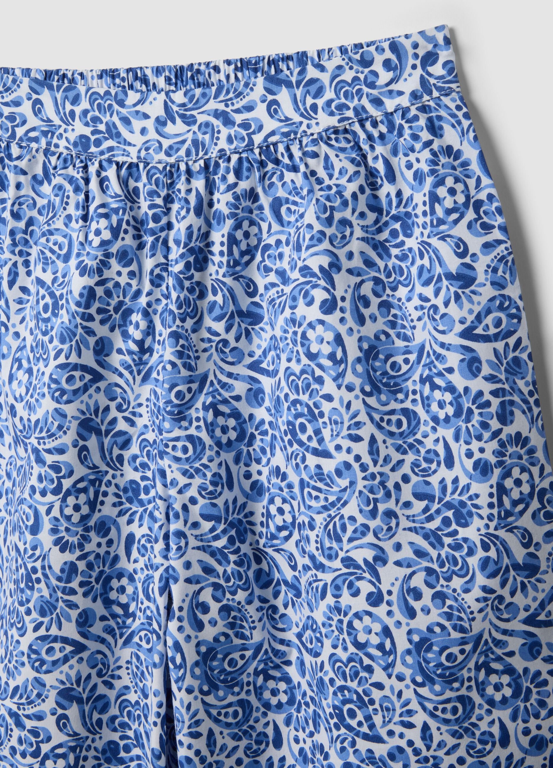 Blue pure cotton set with top and trousers