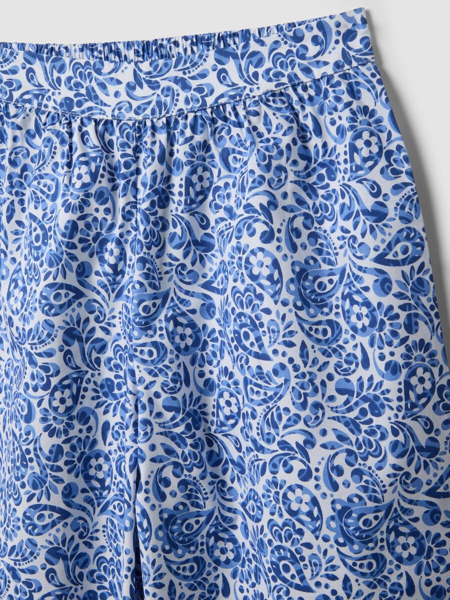 Blue pure cotton set with top and trousers_3