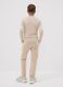 Beige pure cotton jogger trousers with side stripes for boys_1