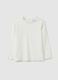 Girls' white stretch cotton t-shirt regular fit_0