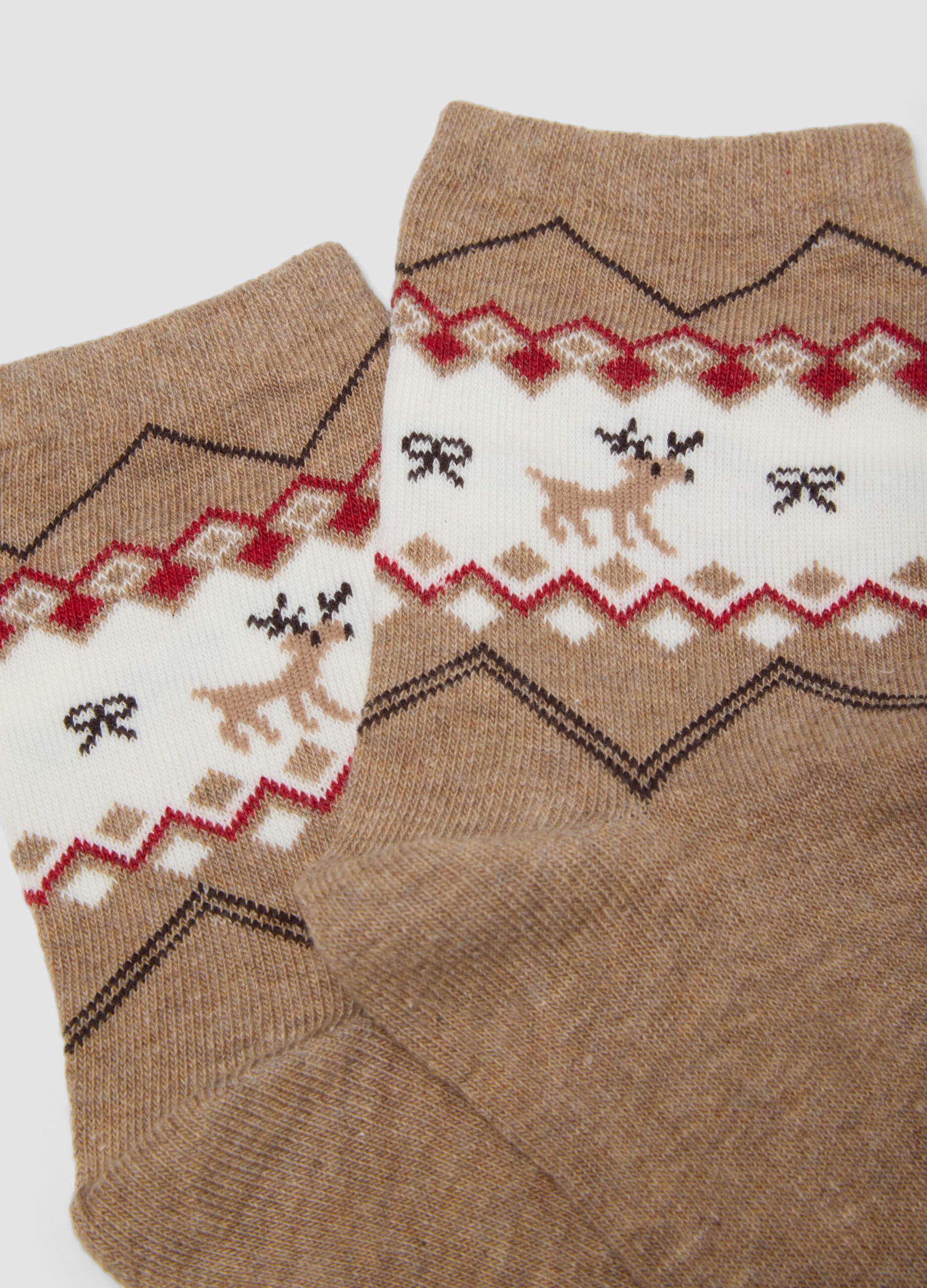 2-pack multicolour organic stretch cotton Christmas socks
