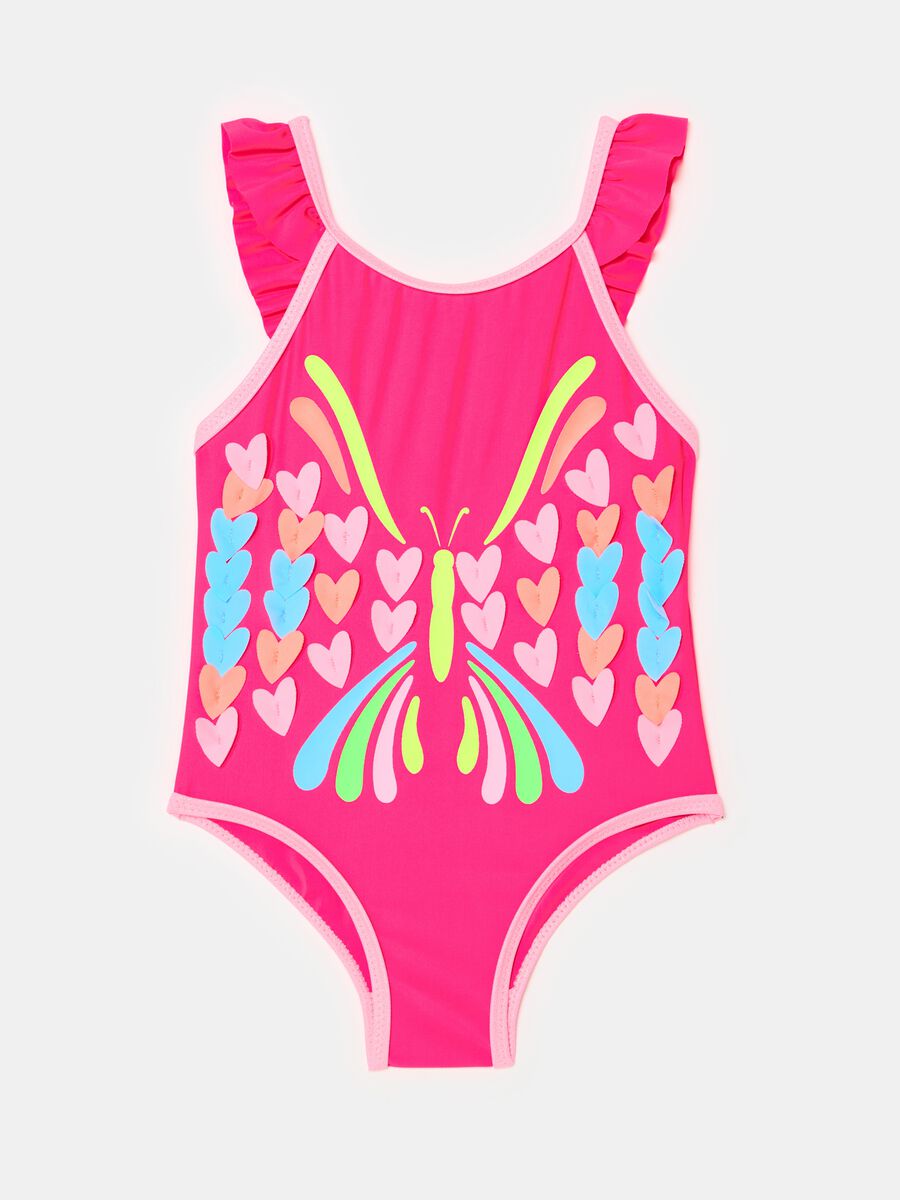 One-piece swimsuit with hearts application_0