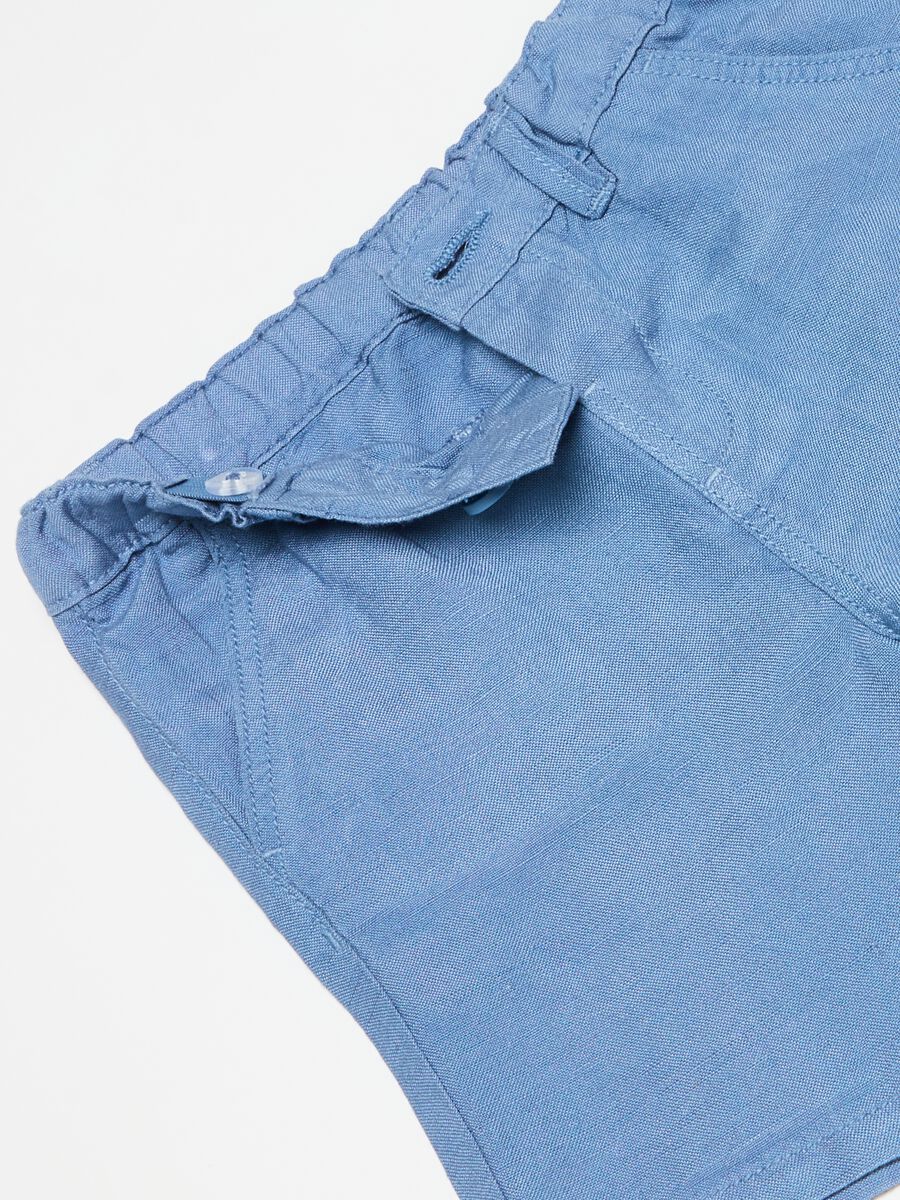 Viscose and linen Bermuda shorts with pockets_2