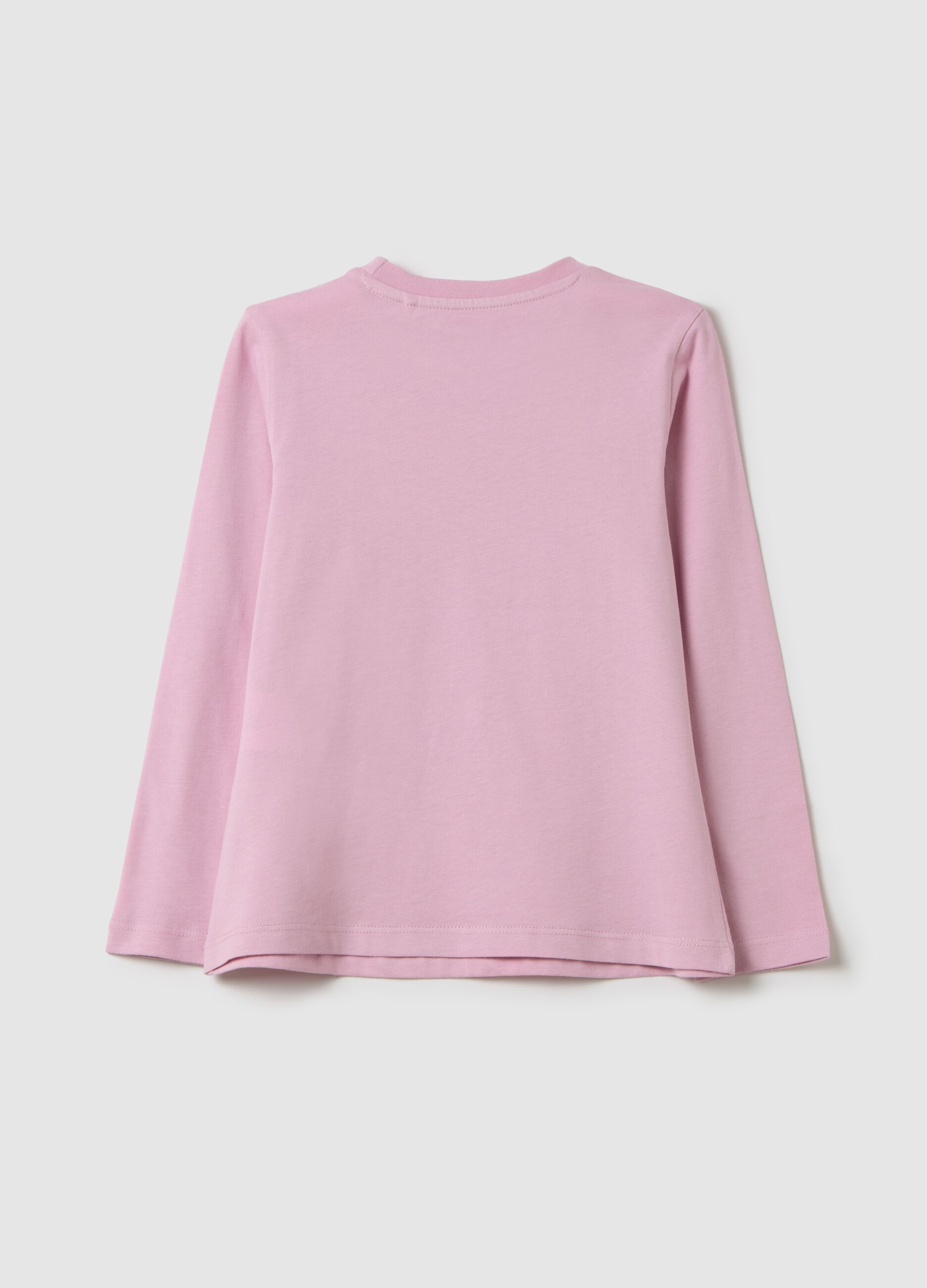 Girls' regular fit pink pure cotton top with print