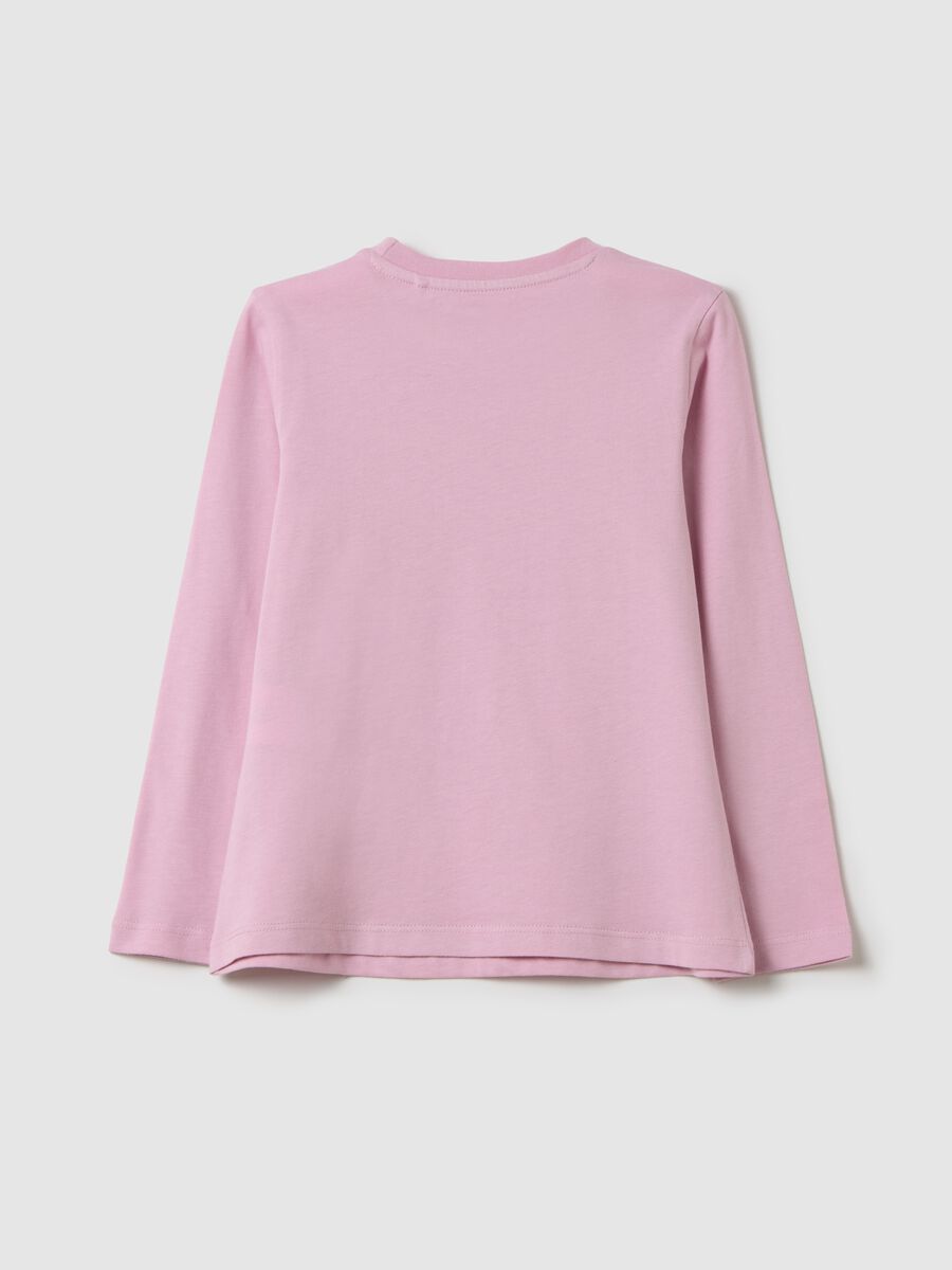 Girls' regular fit pink pure cotton top with print_1
