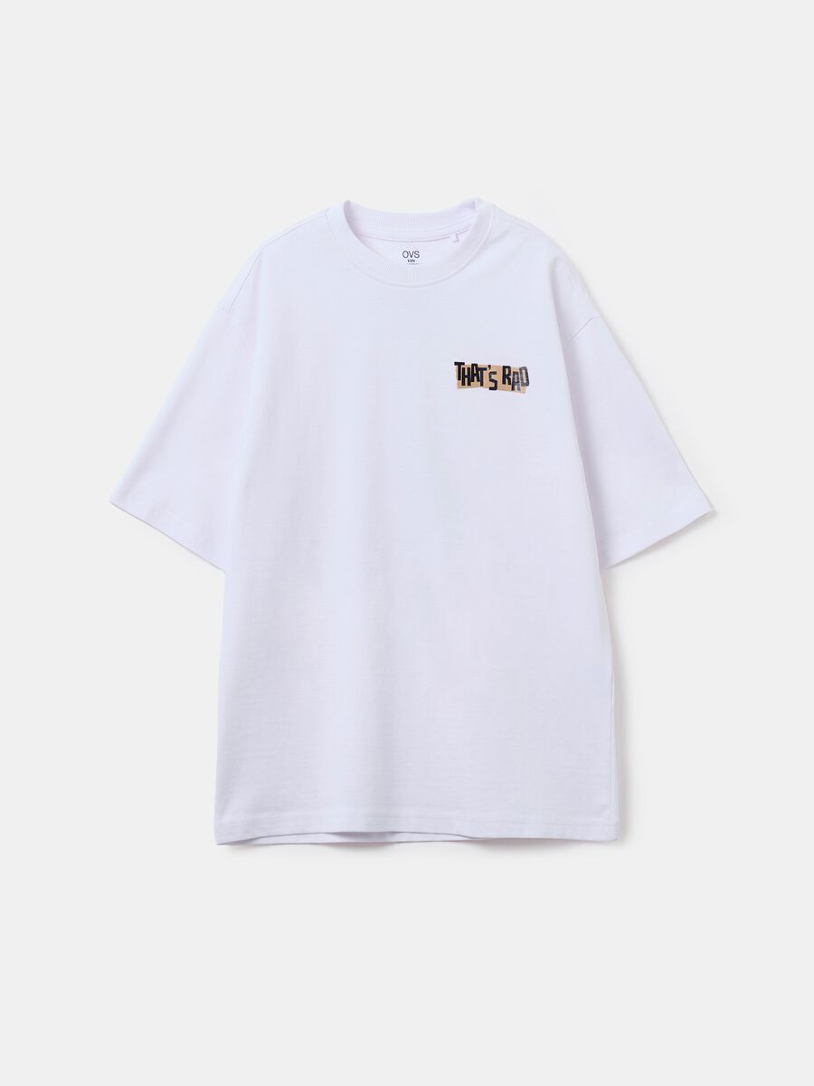 Crew-neck T-shirt with printed lettering_3