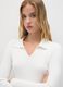 White Viscose Blend Fitted Jumper_2