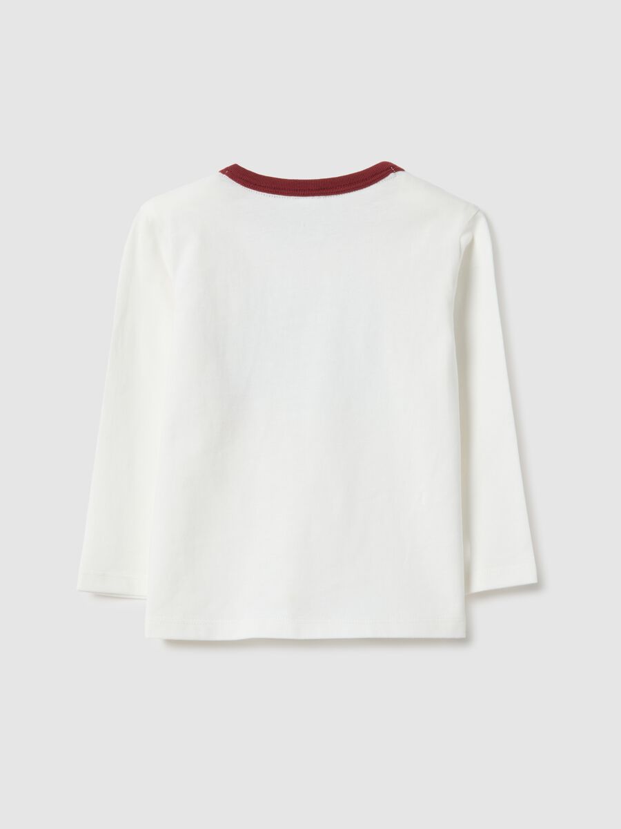 Children's white pure cotton regular fit t-shirt with Mickey Mouse_1