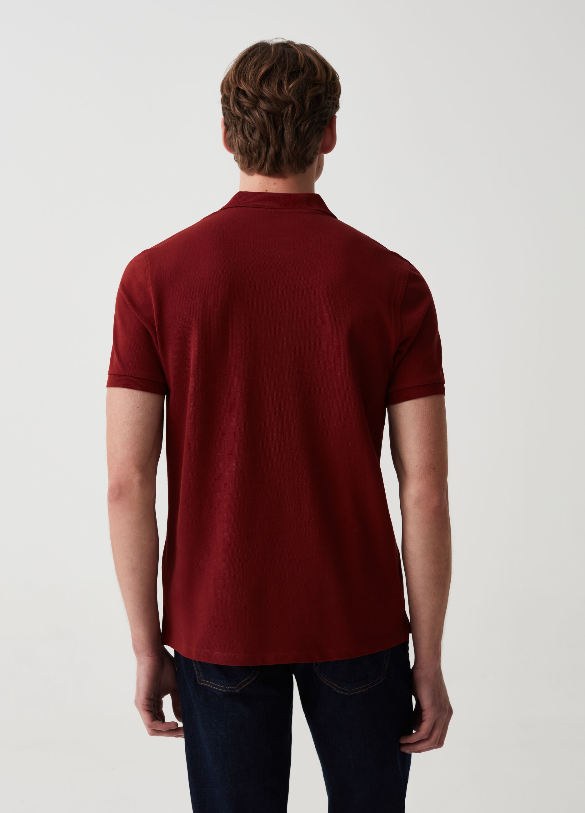 Organic cotton pique polo shirt