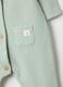 Green pure cotton baby romper with buttons_2