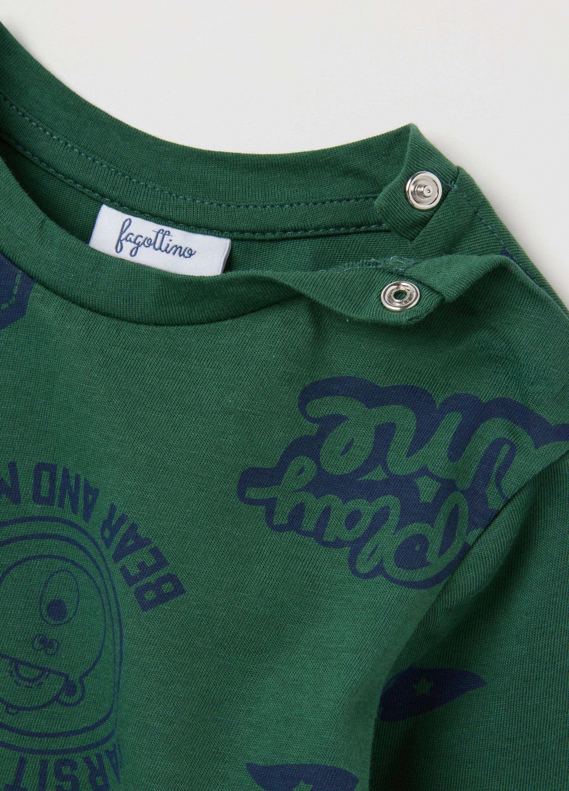Children's green pure cotton T-shirt in regular fit