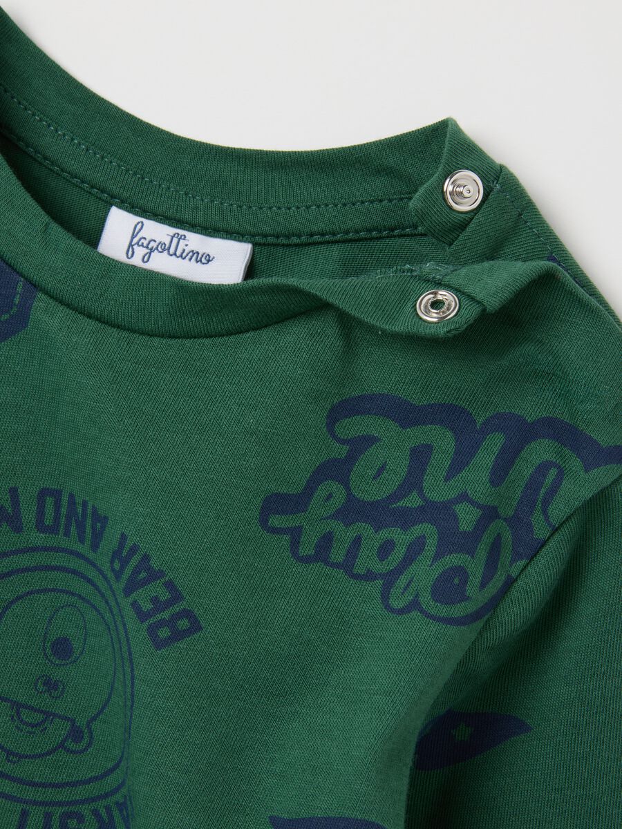 Children's green pure cotton T-shirt in regular fit_3