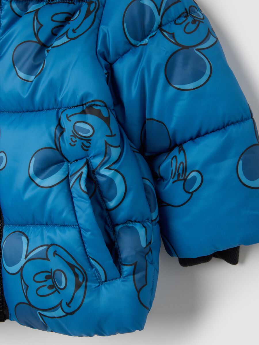 Children's blue mixed regular fit jacket with hood_3