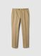 Beige Stretch Cotton Trousers Regular Fit_4