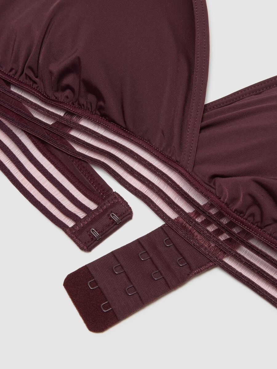 Reggiseno a triangolo imbottito in tessuto elasticizzato marrone_5