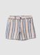 Multicolour stripe cotton blend boys' shorts, regular fit_0