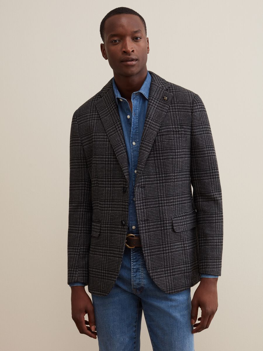 Blazer monopetto in principe di Galles_0