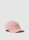 Pink pure cotton baseball cap with embroidery_0