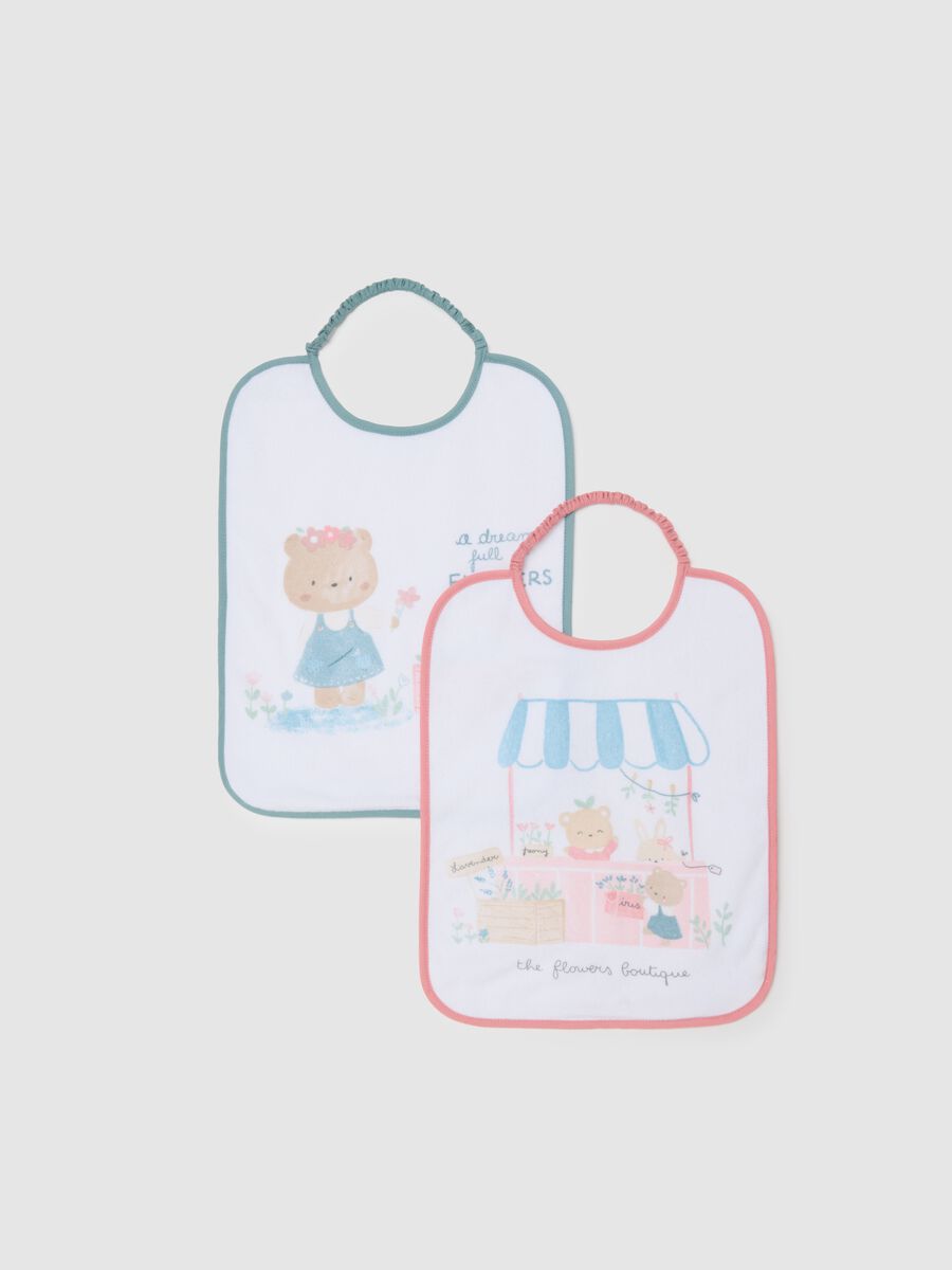 Two-pack baby bibs in multicolor cotton blend_0