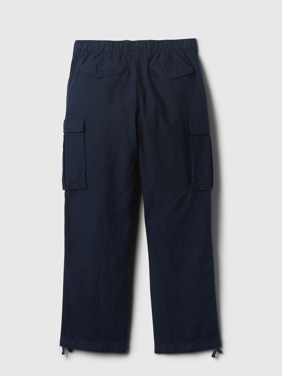 Cargo parachute trousers in linen and cotton_5