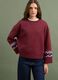 Felpa rossa in misto cotone con fantasia regular fit_0